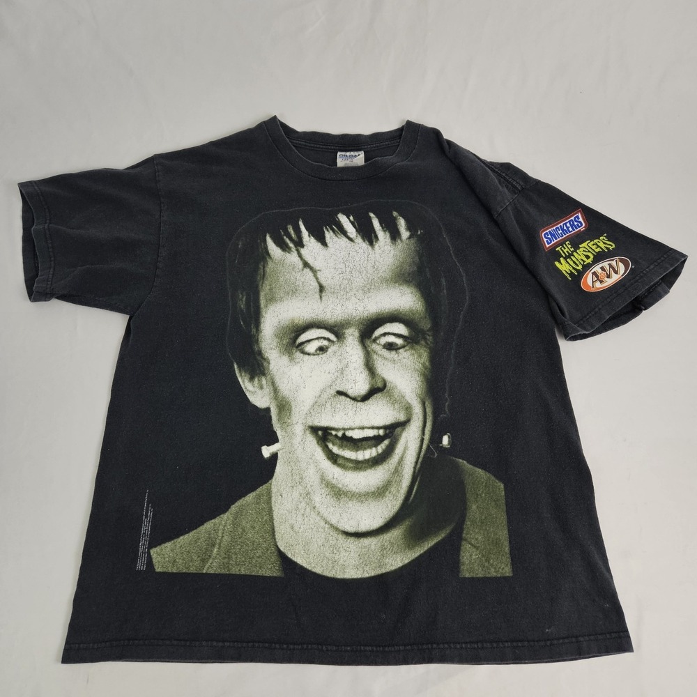 Vintage The Munsters Herman Munster Promo T-Shirt Snickers A&W Root Beer XL 1998